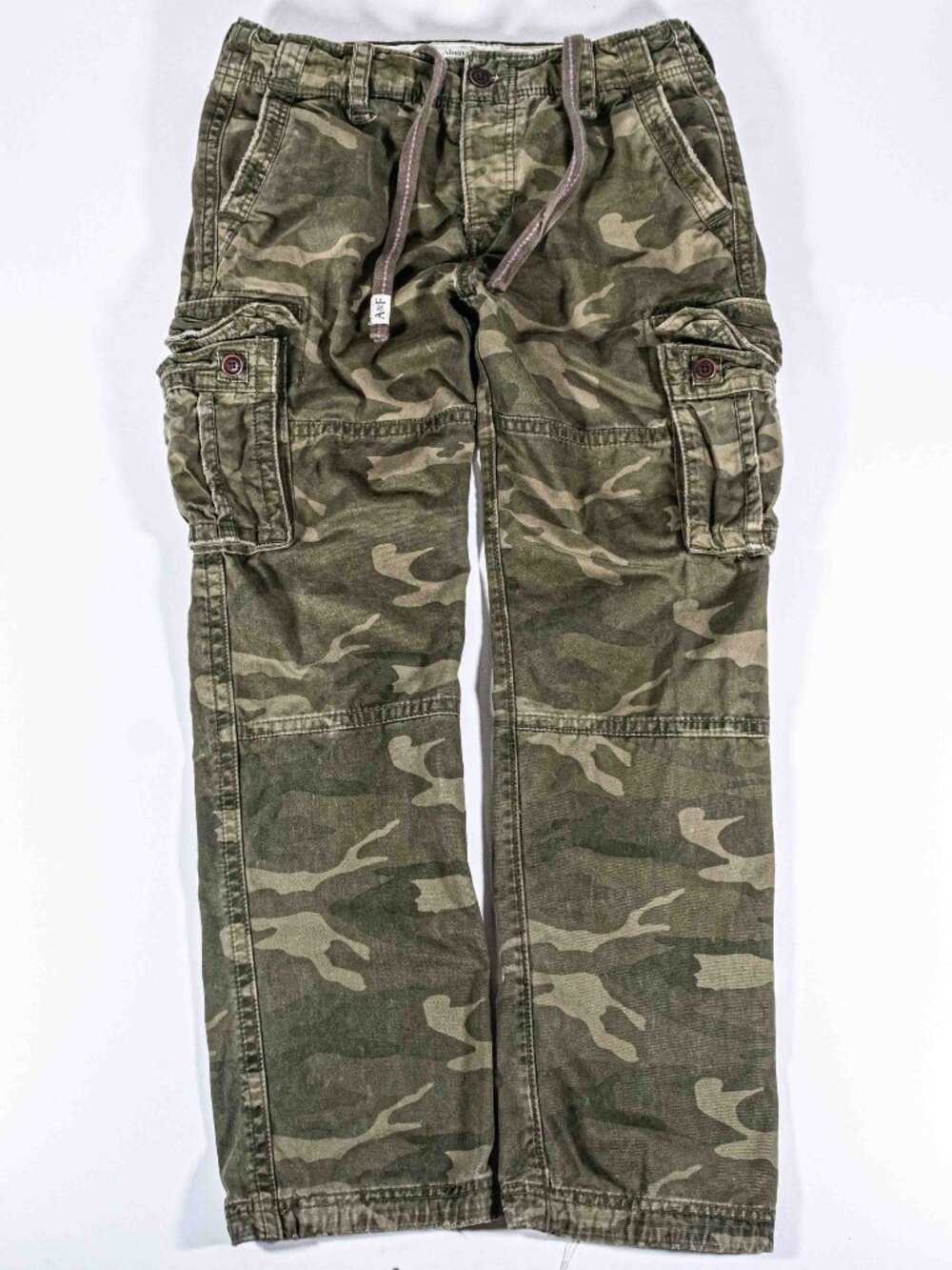 Abercrombie Fitch Paratrooper Cargo Pants 30x29 Camo Baggy Y2K Gorpcore